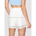 Lace Frill Trim Self Tie Taille Shorts Fabrication En Gros Mode Femmes Vêtements (TA3021B)